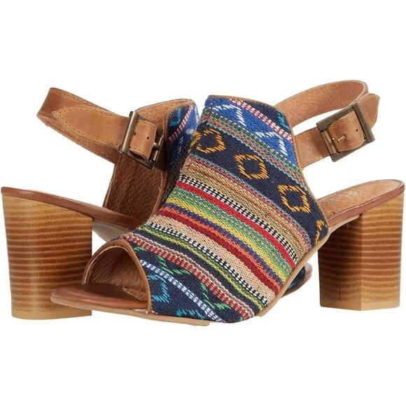 NEW ROPER Women's 8.5 Mika Aztec Tapestry Southwest Sling Back Heel - Picture 1 of 10
